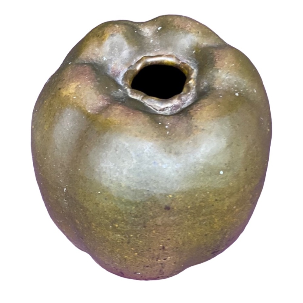 HAND BUILT Pumpkin Ceramic Vase 6” high x 20” diameter by Stephen Ladin